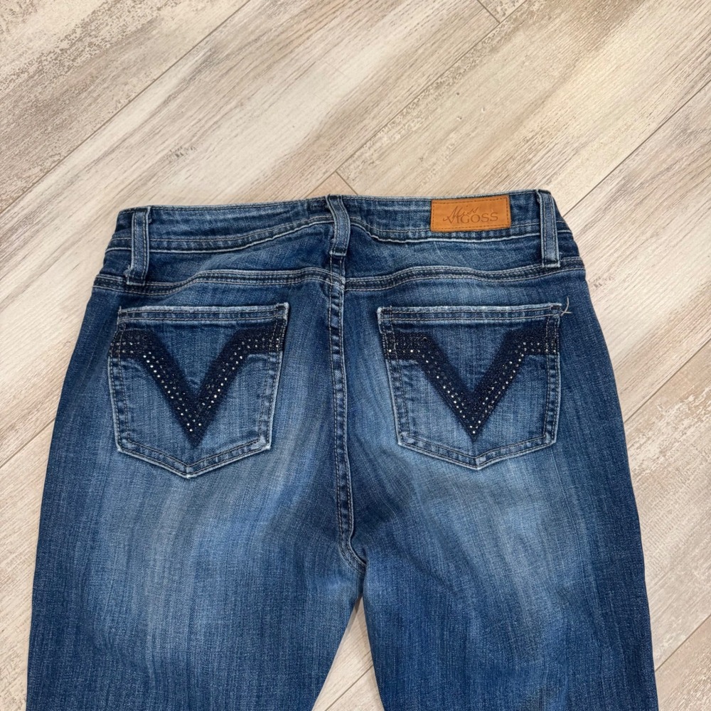 Miss Vigoss Y2K Low Rise Straight Leg Jeans McBling Medium Wash 2000s Size 4 - Picture 11 of 12